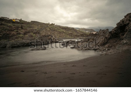 Los Cancajos black beach in the South of La Palma island Canary islands Spain