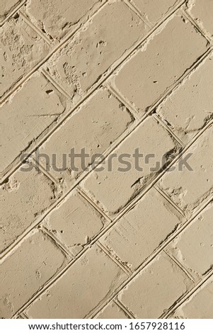 Old Stucco White Brick Wall. Abstract Whitewash Brick Wall Background Texture. Vintage Wallpaper Web Banner Wide Screen Close up For design. Painted white brick wall texture background.