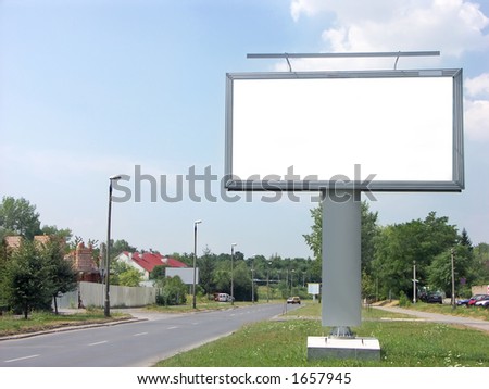 Large blank billboard by the street