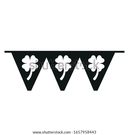 Pennants with irish flag colors and clovers. Saint patricks day - Vector