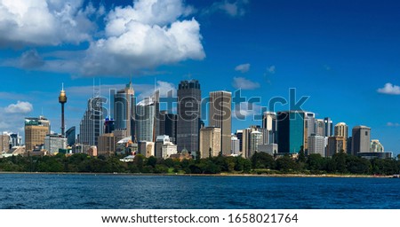 Panoramic skyline of Sydney cbd, New South Wales, Australia.