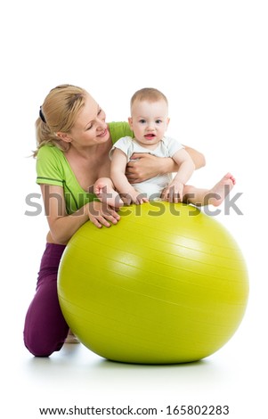 gymnastics for baby  with fitness ball