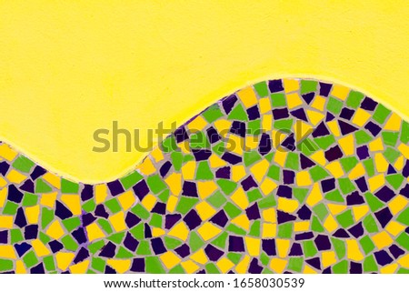blue, yellow and blue mosaic. Brazilian colors background
