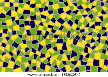 blue, yellow and blue mosaic. Brazilian colors background