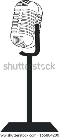 retro microphone vector graphics logo icon