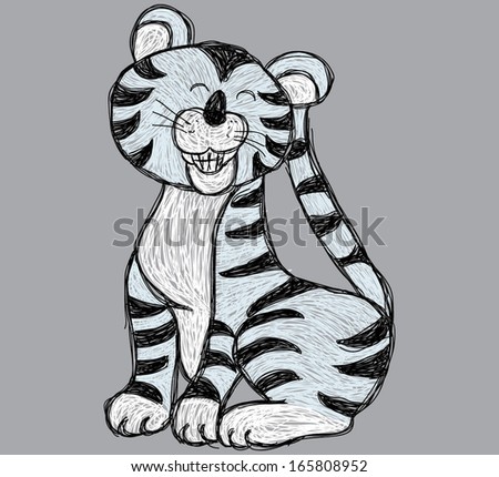 sketch funny tiger