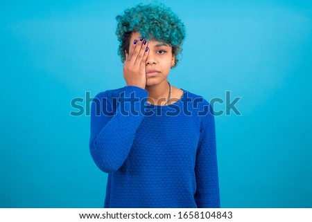 young woman or girl isolated on color background