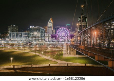 Cincinnati at night. Cincinnati, Ohio, USA.