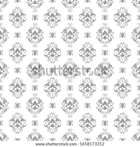 seamless Damask pattern background Decorative in White and Grey 