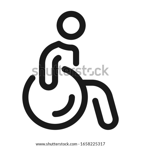 Wheelchair user icon. Line style Royalty-Free Stock Photo #1658225317