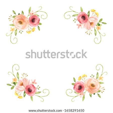 Flowers clip art for wedding invitation or greeting cards