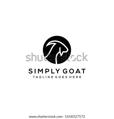 Creative illustration head goat logo icon design vector
