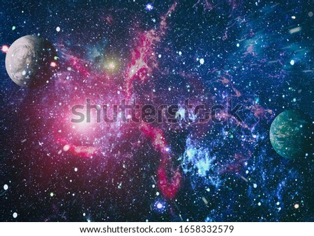 Chaotic space background. The elements of this image furnished by NASA.