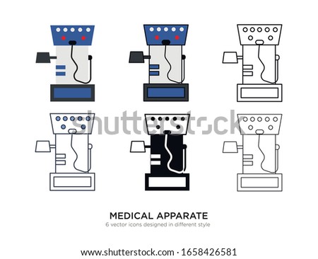 Various type of medical apparate set with the same frame types vector Illustrations