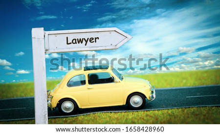 Street Sign the Direction Way to Lawyer