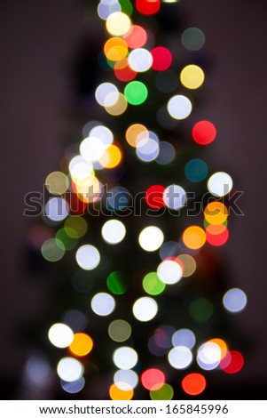 Blurred christmas tree lights isolated