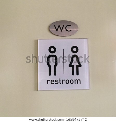 WC logo, sign of public toilets in the office. For female, male.