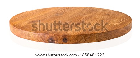 Wooden chopping board isolated on white background Royalty-Free Stock Photo #1658481223