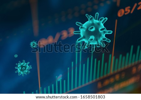 Graphs representing the stock market crash caused by the Coronavirus Royalty-Free Stock Photo #1658501803