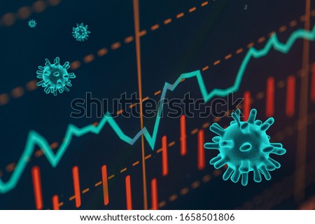 Graphs representing the stock market crash caused by the Coronavirus Royalty-Free Stock Photo #1658501806