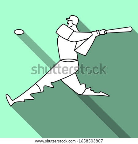 The Most Popula Sports, Baseball icon design. Vector Modern design on shadow, green background