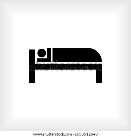 Accomodation Icon. Sleep Symbol. Hostelry Sign . Hotel Element Illustration. Logo Component - Vector.