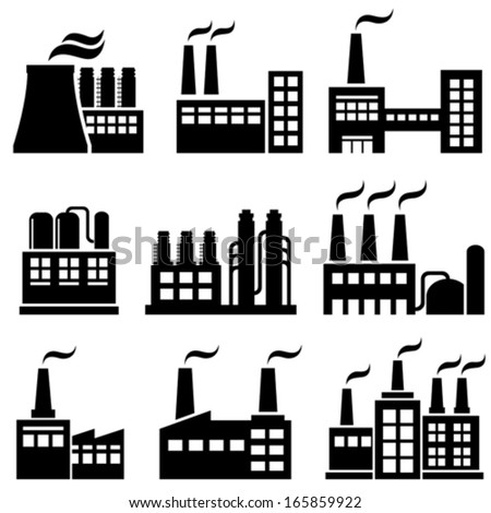 Industrial buildings, factories and power plants