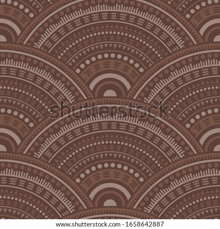 African circle elements patchwork vector seamless pattern. Ethnic motifs organic repeating illustration. South african ethnic circle mandala elements seamless geometric pattern.