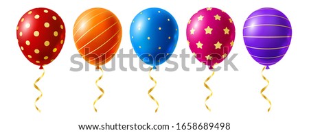 Set of color balloons isolated on white