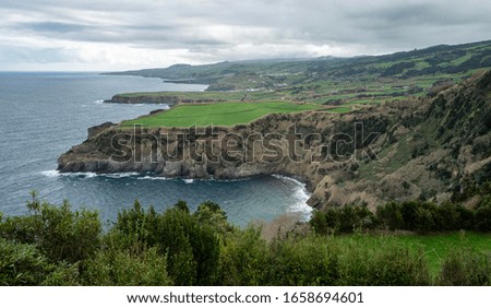Rocky coasts of Sao Miguel Island, Azores, Portugal