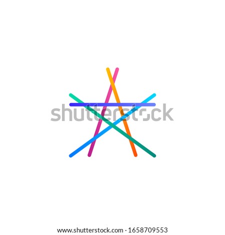 colorful star line illustration logo