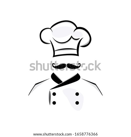 chef logo design vector template with chef's clothes