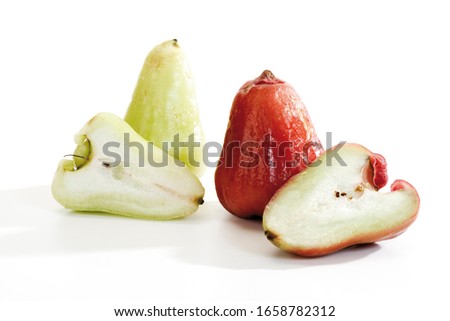 Red and green Java apples