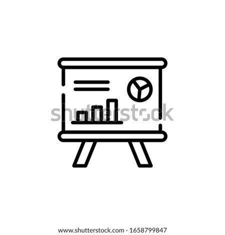 Presentation Vector Line Illustration. Business and Finance icon 