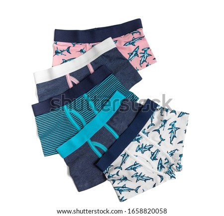 Male (boy) brief boxers isolated on white background/ Flat layer/ Top view Royalty-Free Stock Photo #1658820058