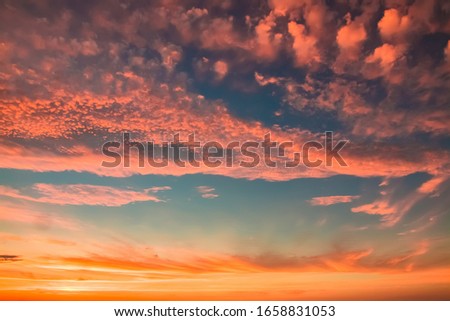 Natural colored clouds in the evening sky