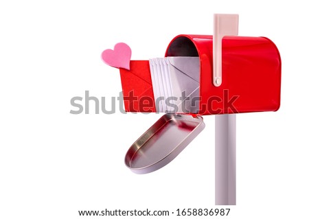 Love letter in the mailbox with a heart, concept love and romance Royalty-Free Stock Photo #1658836987