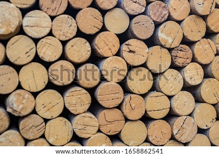 Closeup of a wall of used wine corks