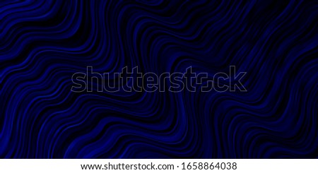 Dark BLUE vector layout with curves. Gradient illustration in simple style with bows. Template for cellphones.