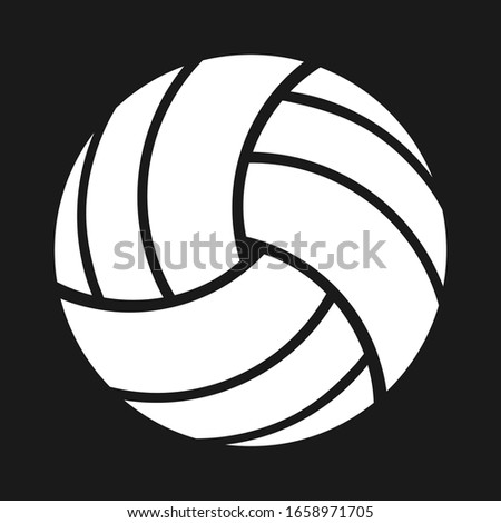 Volleyball on a black background in vector EPS8