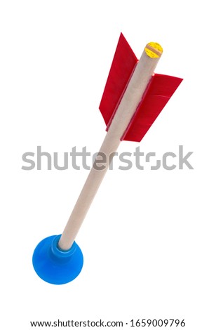 Suction Cup Arrow Stuck on White Background. Royalty-Free Stock Photo #1659009796