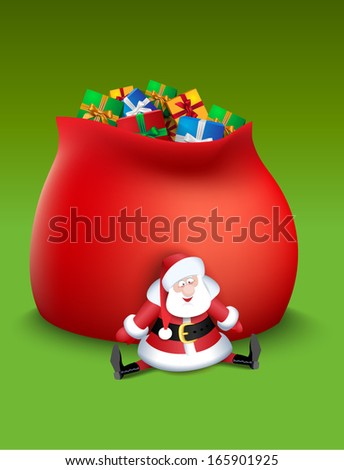 santa claus with sack of gifts