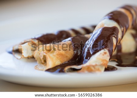 pancakes with poppy seeds and chocolate