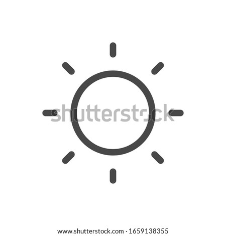 Sun icon, for brightness setting. on blank background