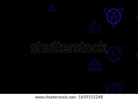 Dark Purple, Pink vector template with esoteric signs. Retro design in abstract style with witchcraft forms. Simple base for your occult design.