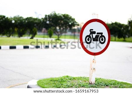 The traffic sign of motorcycle.