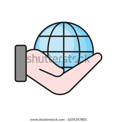 internet vector flat color icon 