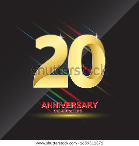 20 anniversary logo vector template. Design for banner, greeting cards or print