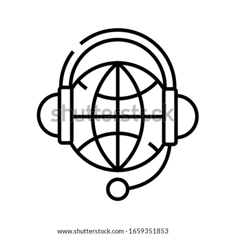 Global connection line icon, concept sign, outline vector illustration, linear symbol.