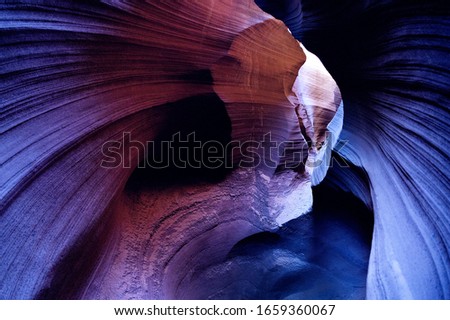Antelope Canyon, lights and colors on the rocks, Arizona, Usa.